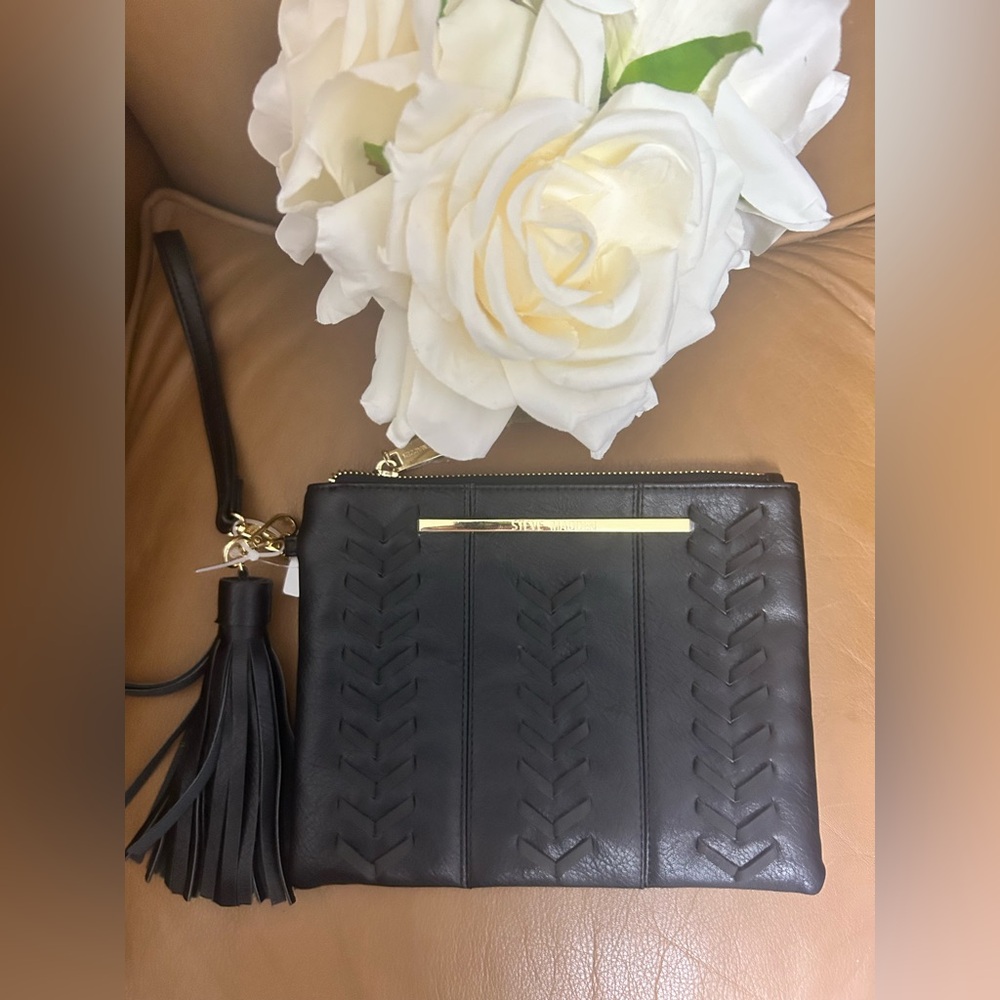 Steve Madden Black wristlet with Tassel